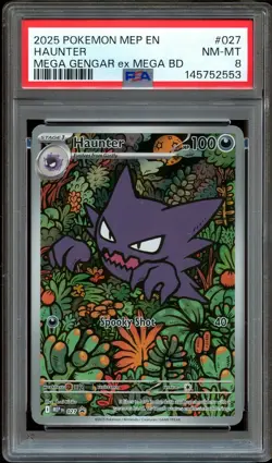 PSA 8 NM-MINT Haunter 027 MEP ILLUSTRATION RARE PROMO MEP027 Pokemon Card 556 - Image 1