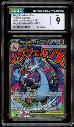 CGC 9 MINT Mega Charizard X Ex MEP 023 Black Star MEP023 Pokemon Card 006 - Image 1