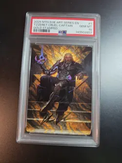 Magic EOE- Tezzeret Cruel Captain 1/54 gold Stamped Art Card PSA GEM MINT 10 - Image 1