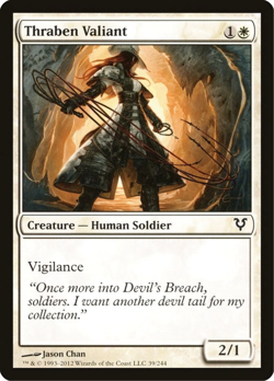 MAGIC THE CATHERING THRABEN VALIANT HUMAN SOLDIER 39/244 Avacyn Restored AVR MTG - Image 2