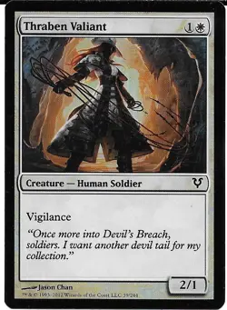 MAGIC THE CATHERING THRABEN VALIANT HUMAN SOLDIER 39/244 Avacyn Restored AVR MTG - Image 3