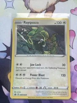 Pokemon TCG Rayquaza SWSH029 Holo Black Star Promo Card Near Mint Condition - Image 3