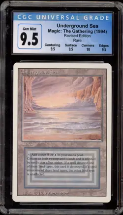 Magic The Gathering MTG Underground Sea Revised Rare CGC 9.5 - Image 1