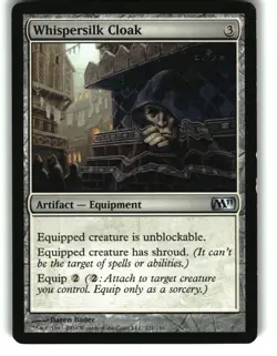Magic the Gathering - Magic 2011 (M11) Whispersilk Cloak 2011 221 Uncommon - Image 1