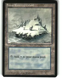 Magic the Gathering - Ice Age Snow-Covered Island 1995 348 Land - Image 1