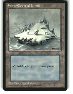 Magic the Gathering - Ice Age Snow-Covered Island 1995 348 Land - Image 1