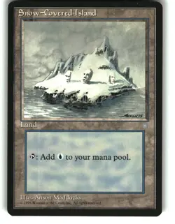 Magic the Gathering - Ice Age Snow-Covered Island 1995 348 Land - Image 1