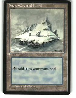 Magic the Gathering - Ice Age Snow-Covered Island 1995 348 Land - Image 1