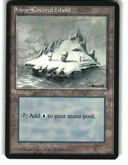 Magic the Gathering - Ice Age Snow-Covered Island 1995 348 Land - Image 1