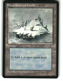 Magic the Gathering - Ice Age Snow-Covered Island 1995 348 Land - Image 1