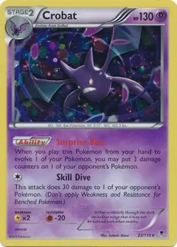 Pokemon TCG - Crobat - 33/119 - Alternate Holo - XY: Phantom Forces [Near Mint] - Image 1