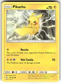 Pikachu 66/236 Common Cosmic Eclipse Pokemon Near Mint - Image 1