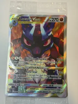 SEALED Pokemon Lucario VSTAR SWSH291 Crown Zenith Holo Black Star Promo NM - Image 1
