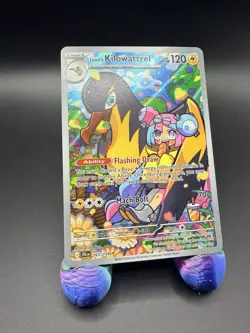 Pokemon Iono's Kilowattrel 163/159 Illustration Rare Holo 120 HP Bird - Image 5