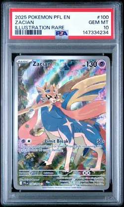 POKEMON Zacian 100/094 PFL EN-PHANTASMAL FLAMES ILLUSTRATION RARE PSA 10 - Image 1