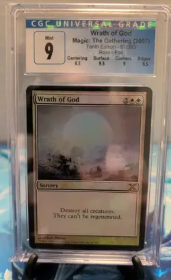 MTG Graded CGC 9 Mint: WRATH OF GOD (2007 Tenth Edition FOIL) Magic #CCG - Image 1