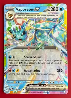 Pokemon TCG Vaporeon ex 023/131 Double Rare SV: Prismatic Evolutions Near Mint - Image 1
