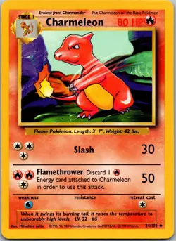 Charmeleon 024/102 - Base Set Pokemon TCG LP - Image 1