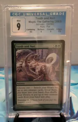 MTG Graded CGC 9 Mint: TOOTH AND NAIL (2003 Mirrodin FOIL) Magic Gathering #CCG - Image 1
