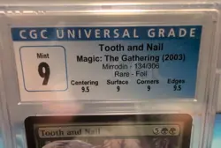 MTG Graded CGC 9 Mint: TOOTH AND NAIL (2003 Mirrodin FOIL) Magic Gathering #CCG - Image 3