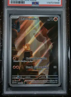 Pokemon Charmander 168/165 Sv: Scarlet & Violet 151 Holo PSA 9 Mint w/Slab Guard - Image 3