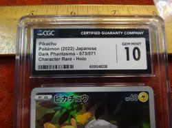 2022 Pokemon Character Rare Holo Japanese Pikachu 073/071 CGC Graded Mint 10 - Image 3