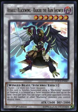 Yu-Gi-Oh! - Assault Blackwing Raikiri the Rain Shower DOCS-EN047 UR 1st Edition - Image 1