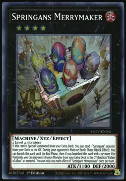 Yu-Gi-Oh Lightning Overdrive Springans Merrymaker 2021 LIOV-EN041 Super Rare 1st - Image 1