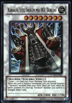 Yu-Gi-Oh! Karakuri Steel Shogun mdl 00X "Bureido" 2011 STOR-EN042 UR Unlimited - Image 1
