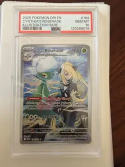 Pokemon TCG Sv10 Destined Rivals Cynthia's Roserade 184/182 PSA 10 IR Holo - Image 1