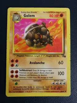 Pokemon Card Golem 36/62 Fossil Uncommon WOTC - Image 1