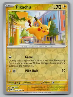 Pikachu 018/091 Common Paldean Fates Pokemon Reverse Holo Near Mint - Image 1