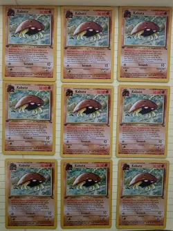 9x Kabuto 50/62 Pokemon Fossil 1st Edition LP+/LP Condition (NINE COPIES!) - Image 1