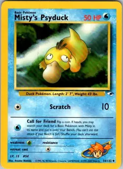 Pokemon | Gym Heroes | Misty's Psyduck | 054/132 | Unlimited | NM - Image 1