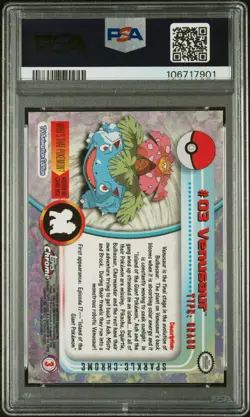 PSA 8 SPARKLE Venusaur #3 Pokemon Holo Rare 2000 Topps Chrome - Image 2