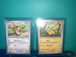 Pikachu 025 & Eevee 133 - Pokemon Together PROMO Stamped - NM Condition - Image 1