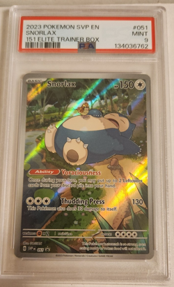 Snorlax Pokemon 2023 151 Elite Trainer Box ETB PROMO #051 PSA 9 - Image 1