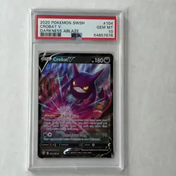 Pokemon 2020 SWSH Darkness Ablaze Crobat V #104/189 PSA 10 Gem - Image 1