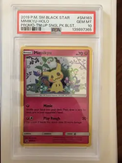 Pokemon SM Black Star Promo Mimikyu Holo SM163 2019 PSA 10 English - Image 1