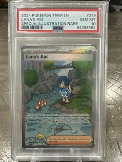 2024 Pokemon Twilight Masquerade Lana's Aid #219/167 PSA 10 GEM MINT - Image 1