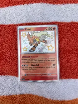 Entei Paldean Fates Shiny Rare 112/091 NM+ Pokemon TCG Good condition - Image 1
