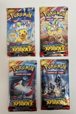 Pokemon TCG Surging Sparks 4x Booster Packs Full Art Set Brand New Sealed - Image 1