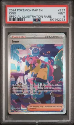 Pokemon TCG Trainer Iono SIR Paldean Fates 237/091 PSA MINT 9 - Image 1