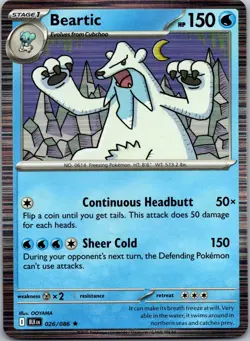 Beartic 026/086 - SV: Black Bolt Pokemon TCG NM Holofoil - Image 1