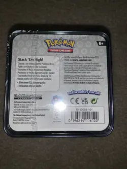 Pokemon TCG: Stacking Tin (Q1 2025) 3 Packs, 2 Stickers Sheets FACTORY SEALED - Image 5