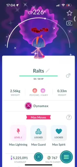 Pokemon Go Shiny Dynomax Ralts - Image 1