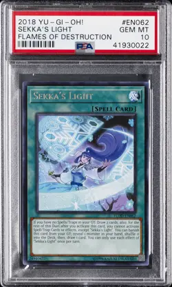 2018 YU-GI-OH! FLOD-FLAMES OF DESTRUCTION #EN062 SEKKA'S LIGHT PSA 10 - Image 1