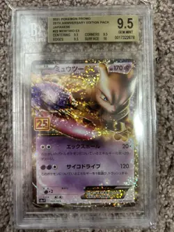BGS 9.5 Gold Label Pokemon Card Japanese Mewtwo 25th ANNIVERSARY EDITION g45 - Image 1