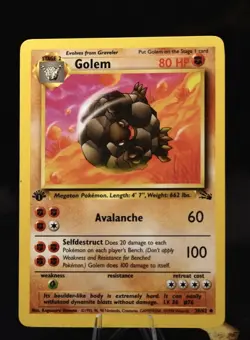 Pokemon TCG Fossil 1st Edition Golem 36/62 WOTC 1999 Vintage Card No Reserve! Nm - Image 1