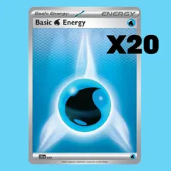 20x Water Energy Pokemon Cards - 2025 Scarlet & Violet - Pack Fresh - Image 1